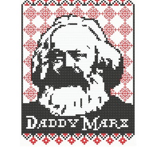 Daddy Marx Red and Black Cross Stitch Pattern