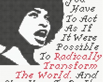 Verandering aanbrengen met het feministische kruissteekpatroon Angela Davis