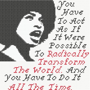 Making Change with Angela Davis Feminist Cross Stitch Pattern image 1