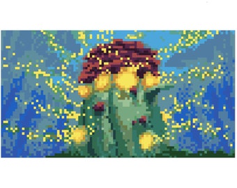 Magic Underwater Castle Anime Inspired Cross Stitch Pattern