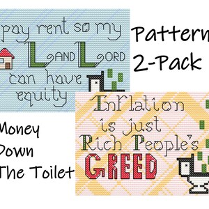 Money Down The Toilet Working Class Solidarity Pattern 2-Pack
