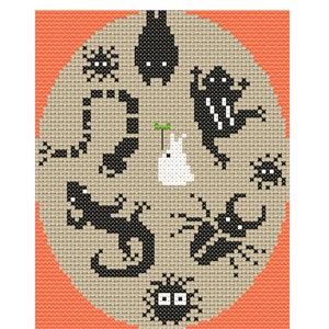 Forest Gremlin Spirit Adventure Anime Inspired Quick and Easy Cross Stitch Pattern PDF Download