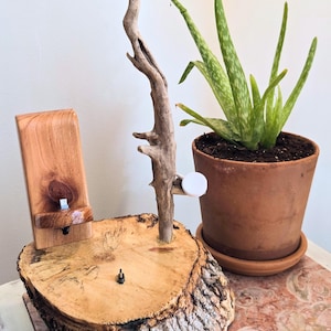 Rustic Wood Charging Station for iPhone, Watch and AirPods | Handmade Docking Station Gift for Him