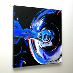 Classic Car Rearview Mirror | Original Oil Painting – 18 inch x 18 inch