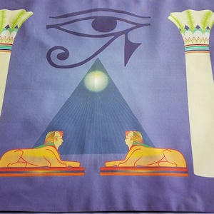 Altar Cloth or Tarot Mat - Eye of Horus - In Purple - Pagan or Wicca Altar or Tarot Cloth, Drawstring bag or Cloth and Bag Set