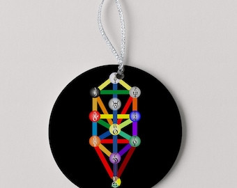 Kabbala Baum des Lebens Runde Keramik Ornament