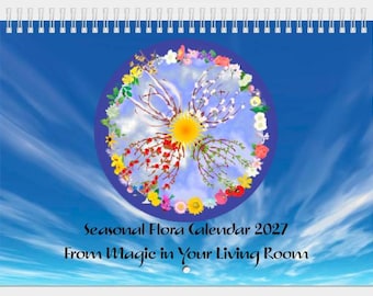 Seasonal Flora Wall Calendar 2027 - Botanical Art Calendar - Wheel of the Year - Nature Illustrations
