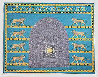Gate of Ishtar or Inanna Altar Cloth or Tarot Mat. Matching Bag available