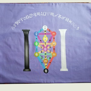 Altar Cloth or Tarot Mat - Kabbalah Tree of Life (Kaballah, Qabala) - Pagan Altar Cloth or Tarot Cloth, Drawstring bag or Cloth and Bag Set