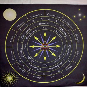 Altar Cloth or Pendulum Mat or Tarot Mat or Divination Mat - Answer Pendulum Mat - Black - Pendulum Cloth, Drawstring bag or Cloth & Bag Set