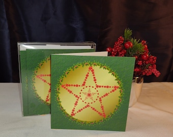 Grußkarten - Feiertagskarten - Yule Pentagrammkarten für Yule, Wintersonnenwende oder Weihnachten