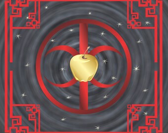 Eris oder Discordia's Symbole Pagan oder Wicca Altartuch oder Tarotmatte. Passende Tasche erhältlich