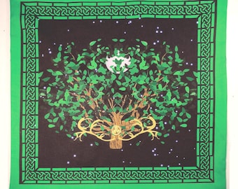 Cernunnos's Symbole - Der gehörnte oder geweihte Gott - Ein keltischer Gott Altartuch oder Tarotmatte