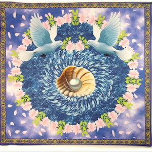 Altaardoek of tarotmat - symbolen van Venus (Aphrodite) - heidense of Wicca altaardoek of tarotmat
