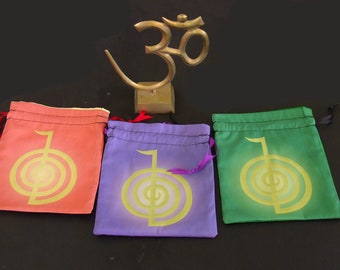 6er Set Reiki Bags aus Baumwolle in gemischten Farben - ChoKuRei design