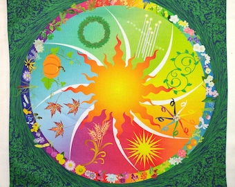 Regenbogen Rad des Jahres Pagan oder Wicca Altartuch oder Tarotmatte