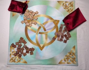 Runes Set - Wooden Laser Wooden Runes etched Elder Futhark Alphabet - Viking Runes for Divination and Healing