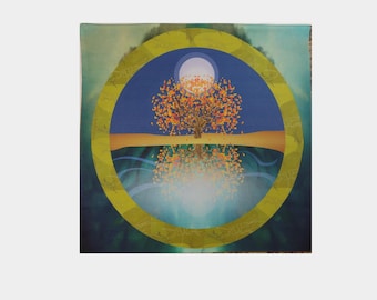 Die drei Reichen im Herbst Pagan oder Wicca Altartuch oder Tarotmatte