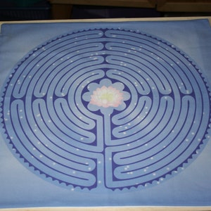 Altar Cloth or Tarot Mat - Lotus Labyrinth - Pagan or Wicca Altar or Tarot Cloth, Drawstring bag or Cloth and Bag Set