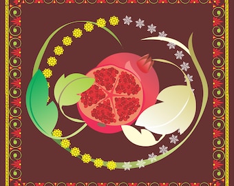 Persephone's Symbole Altar Tuch oder Tarot Matte - Griechische Göttin Design für Pagan-Wicca Altar oder Tarot Lesungen