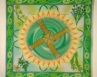 Bridget's Symbole Altartuch - Irische Göttin Pagan oder Wicca Altar, Tarot Mat. Passende Tasche erhältlich