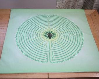 Arboreal Labyrinth Altar Cloth – Pagan Wicca Altar Cloth or Tarot Mat