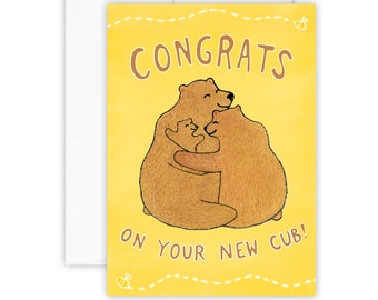 New Cub Card (new baby card - baby shower - baby shower card - card for baby shower - expecting parents - expecting gift - baby card)