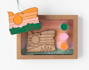 DIY Oregon Ornament Craft Kit (Oregon  gift - Oregon ornament - Oregon state - make your own - do it yourself)