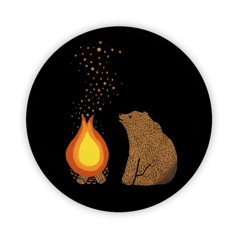 Bear Sticker camping sticker campfire sticker laptop sticker vinyl sticker gift under 5 camping gift water bottle sticker image 1