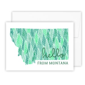 Hello from Montana card Montana art Montana Montana card Montana gift Montana state greeting card image 1