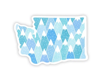 Washington Mountain Sticker (Washington sticker - Washington state sticker - Washington decal - Washington vinyl sticker - Washington gift)