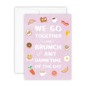 Brunch Card (brunch uitnodiging - vriendschapskaarten - beste vriend kaart - eigenzinnige kaart - eigenzinnige cadeaus - eigenzinnige kunst - grappige kaarten - voedselkaarten)