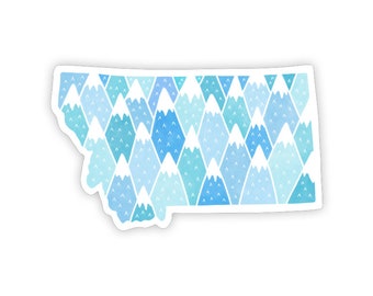 Montana Mountain Sticker (Montana sticker - Montana state sticker - Montana decal - Montana vinyl sticker - Montana gift)