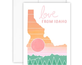 Love from Idaho card (Idaho art - made in Idaho - Idahome - Idaho card - Idaho - Idaho gift - Idaho state)