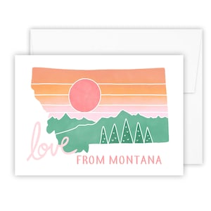 Love from Montana Karte (Montana Kunst - Montana - Montana Karte - Montana Geschenk - Montana Zustand - Grußkarte)