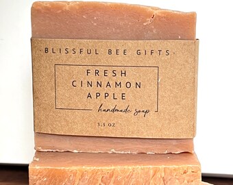 Fresh Cinnamon Apple Soap// Apple Soap // Bar Soap // Essential Oil Soap // Homemade Soap // Cold Process // Natural soap