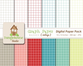 digital graph paper scrapbooking paper pack instant etsy