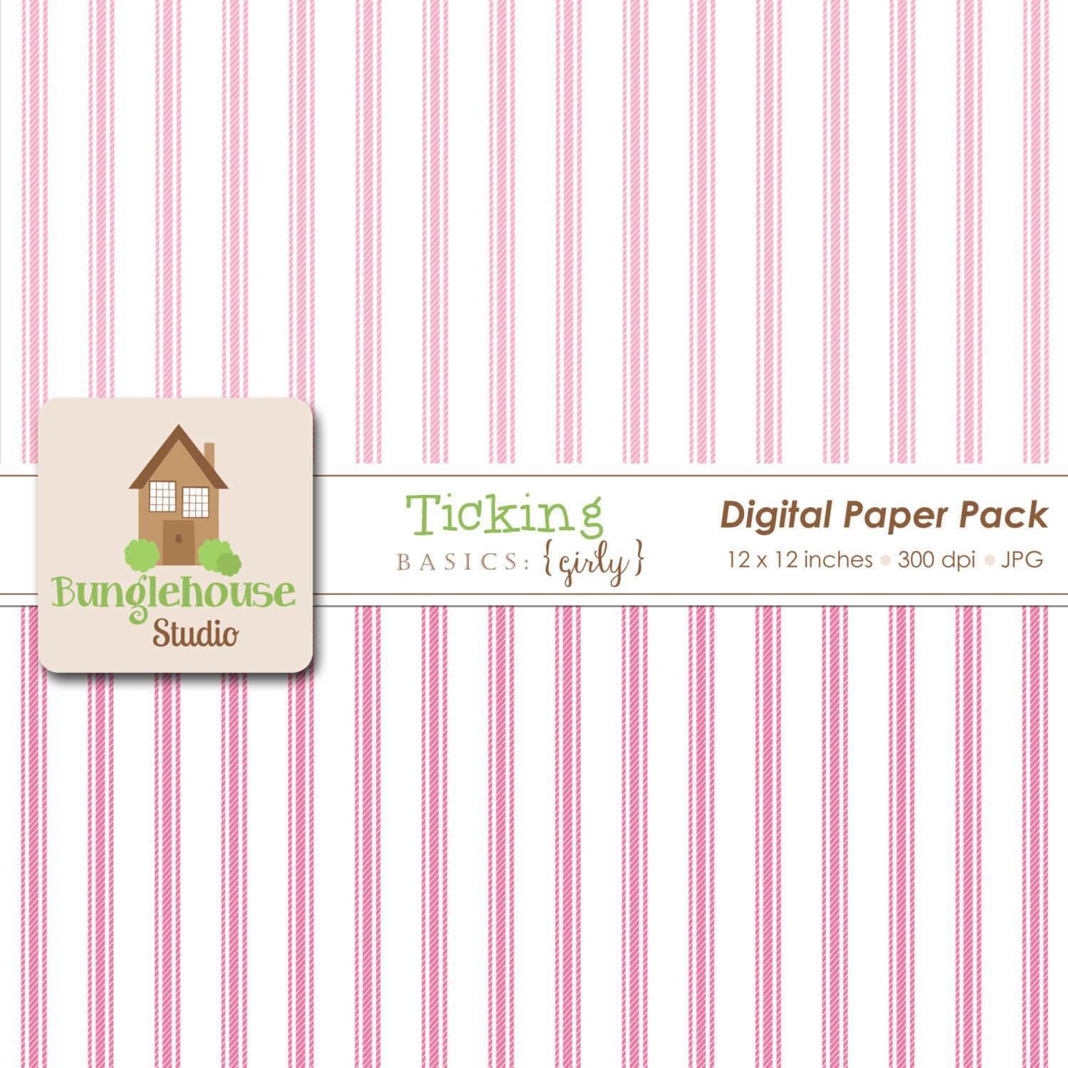 Ticking Digital Paper Pack Instant Download Digital Scrapbooking Basics