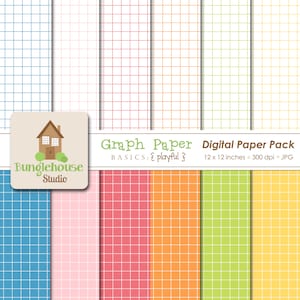Digital Graph Paper | Scrapbooking Paper Pack | Instant Download | Digital Grid Paper