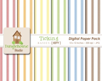 Primaire kleur digitale tikkende | Gestreepte digitale papier Pack | Matras tijk patroon achtergronden | Instant Download | Commercieel gebruik 12 x 12