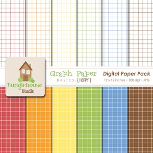 Graph Paper Digital Papers Instant Download Digital Scrapbooking Basics image 1