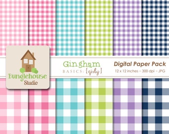 Digital Paper Pack Download sofort Digital Scrapbooking Grundlagen Girly Ginghamart