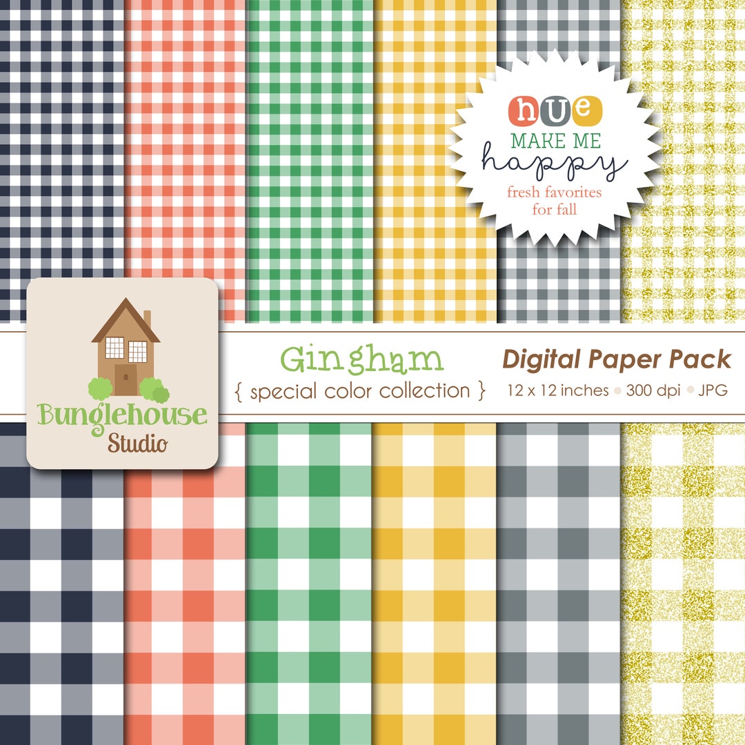 Gingham Digital Paper Pack | Fall Favorites Special Color Collection ...