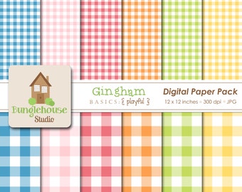 Digital Paper Pack Download sofort Digital Scrapbooking Grundlagen spielerisch Ginghamart