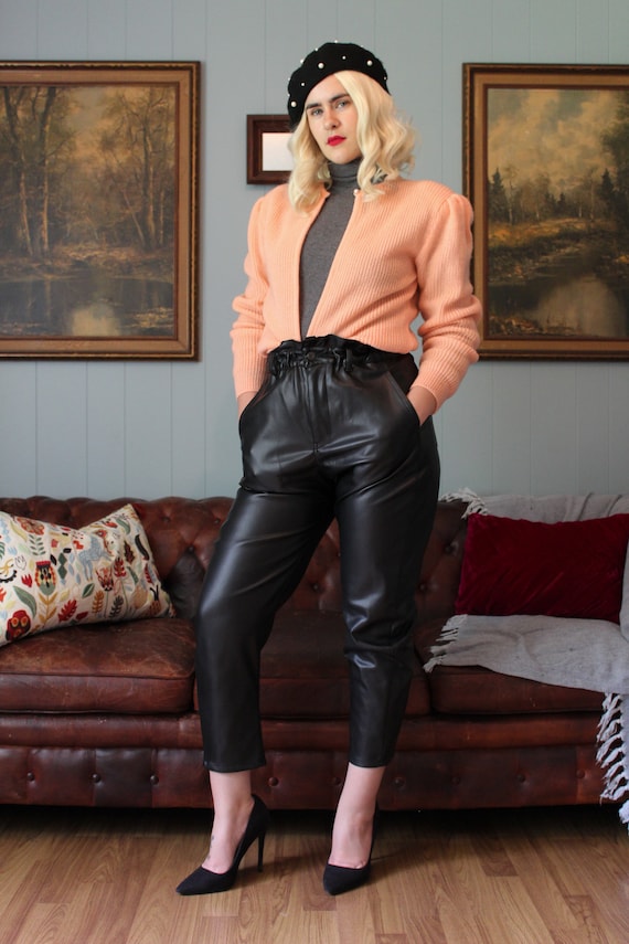 Peach Knit Princess Sleeve Sweater | Vintage Puff