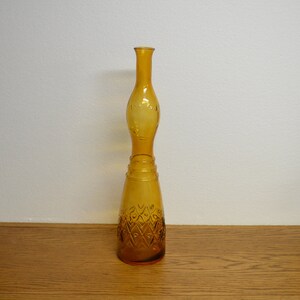 Vimax Empoli lady glass face vintage decanter woman body Vimax Italy Italian Venetian no stopper in Amber