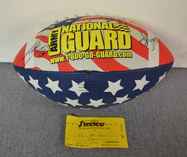 Ike Taylor Pittsburgh Steelers ORGINAL Autographed football with 6 Stars!! Bryant McFadden Charlie Batch