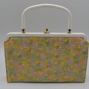 Bolso de mano pequeño con bordado Shabby Chic, con cierre y asa, bordado de flores.