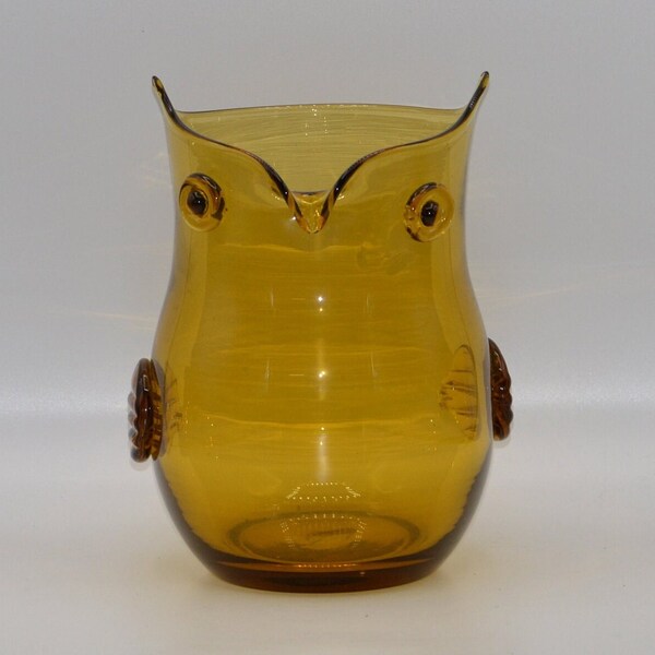 Amber Glass Owl Etsy