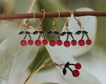 Five cherry stitchmarkers